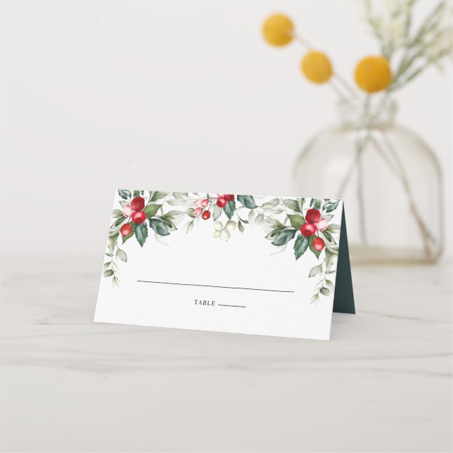 Winter Berries Place Card (Front)