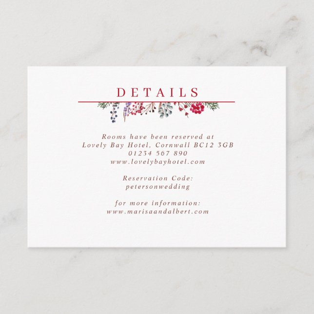 Winter Berries Wedding Enclosure Card (Front)