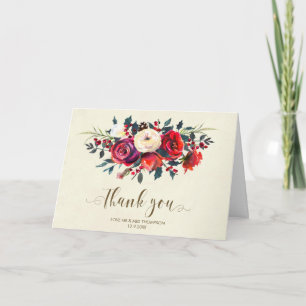 winter berries wedding thank you card christmas