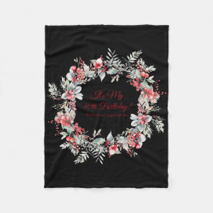 Winter Berry 30th Birthday Elegant  Fleece Blanket
