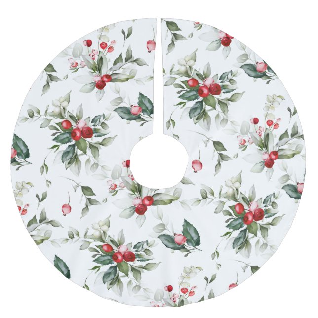 Winter Berry Botanical Tree Skirt (Front)
