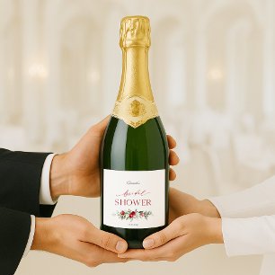 Winter Berry Bridal Shower Sparkling Wine Label