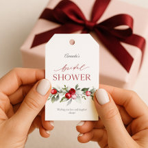 Winter Berry Bridal Shower Tag