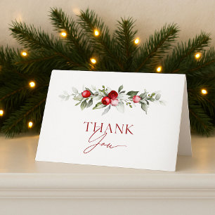 Winter Berry Bridal Shower Thank You Card