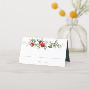 Winter Berry   Christmas Wedding Place Card