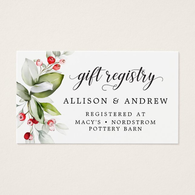 Winter Berry | Gift Registry Card (Front)