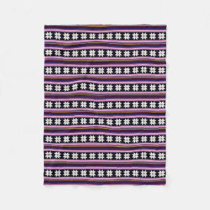 Winter Berry Nordic Knitted Cross Stitch Graphic Fleece Blanket