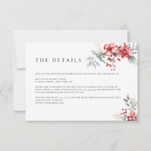 Winter Berry Poinsettia Details Enclosure Card