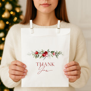 Winter Berry Thank You Favour Bags
