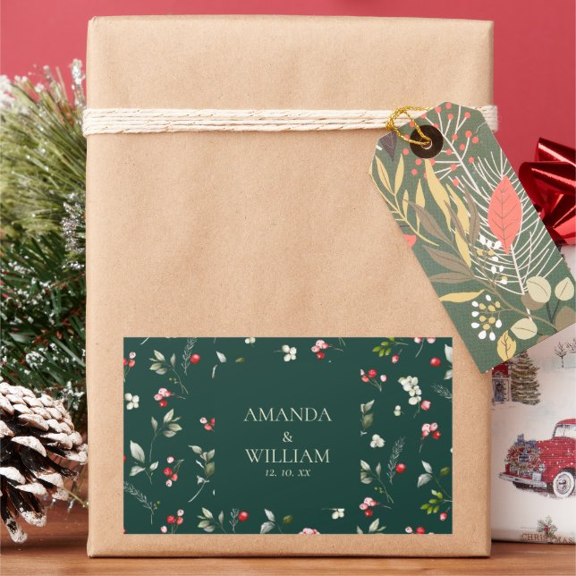 Winter Berry Wedding Sticker (Holiday)