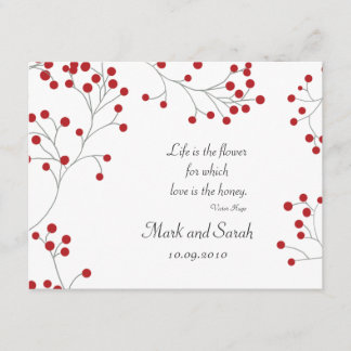 Winter Berry White RSVP Card