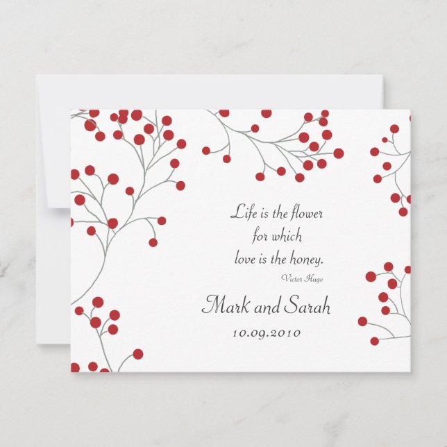 Winter Berry White RSVP Card (Front)