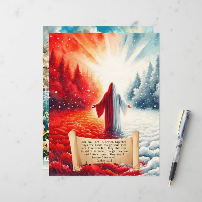 Winter Bible Verses Paper Craft Cardstock (Front/Back In Situ)