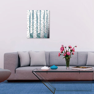 Winter Birch Trees Foil Prints