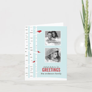Winter Birch Trees Holiday Photo Cards