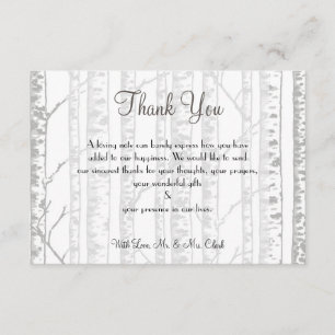Winter Birch Wood Thank you Card