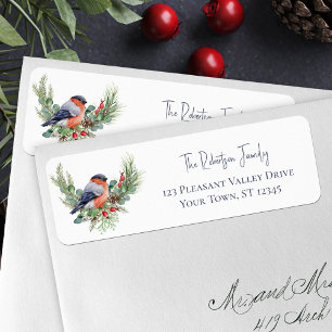 Winter Bird Christmas Bullfinch Return Address