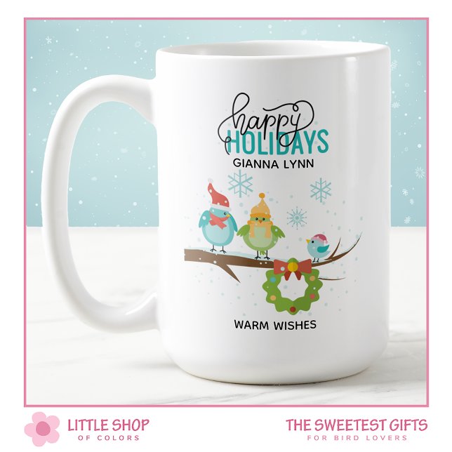 Winter Bird Family Personalised Christmas Coffee Mug (Creator Uploaded)