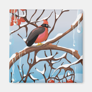 winter bird magnet