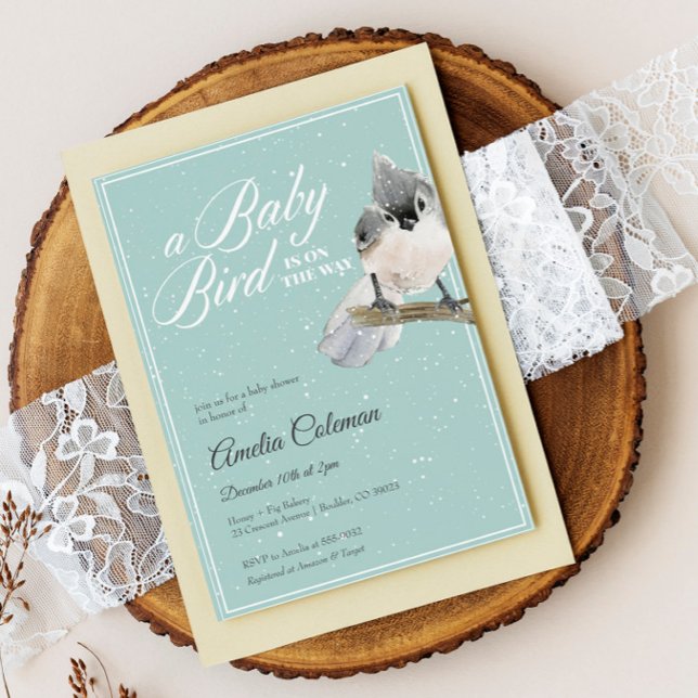 Winter Bird Snow Baby Shower Invitation (Creator Uploaded)