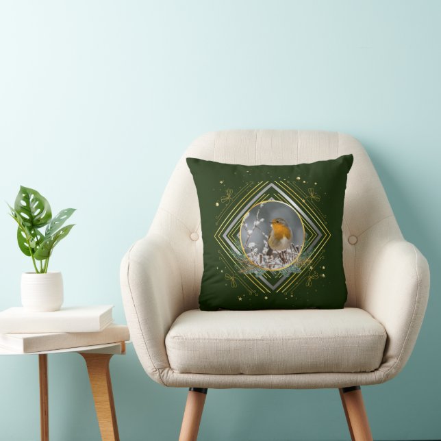 Winter Bird Throw Pillow (Chair)