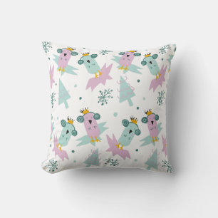 Winter Birds Christmas Trees Iceberg Doodle Cushion