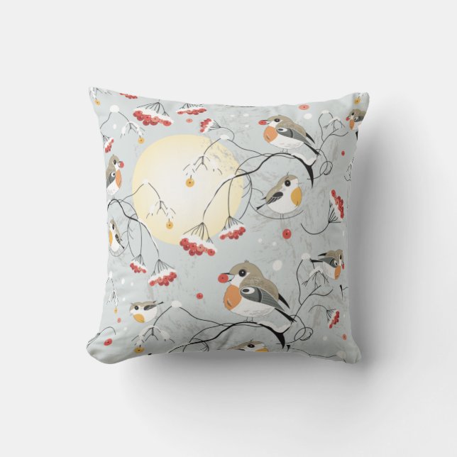 Winter Birds Cushion (Front)
