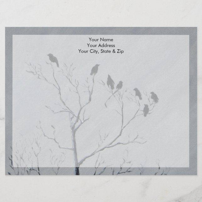 Winter Birds Custom Letterhead (Front)