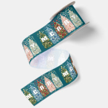 Winter Birds Decorated Trees Wrapping Paper