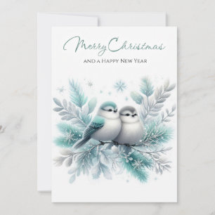 Winter Birds & Frosted Branches Holiday Card