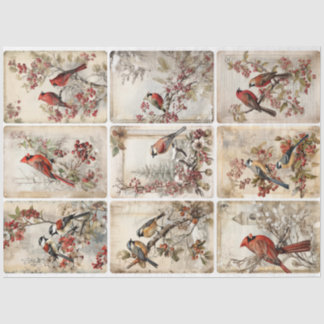 Winter Birds nine Tissue Paper