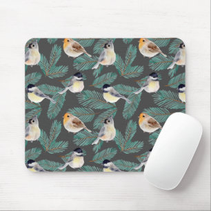 Winter Birds on Branches  Mouse Pad