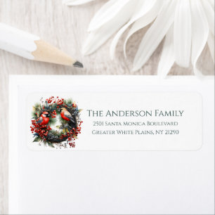 Winter Birds Wreath Grn Personalise
