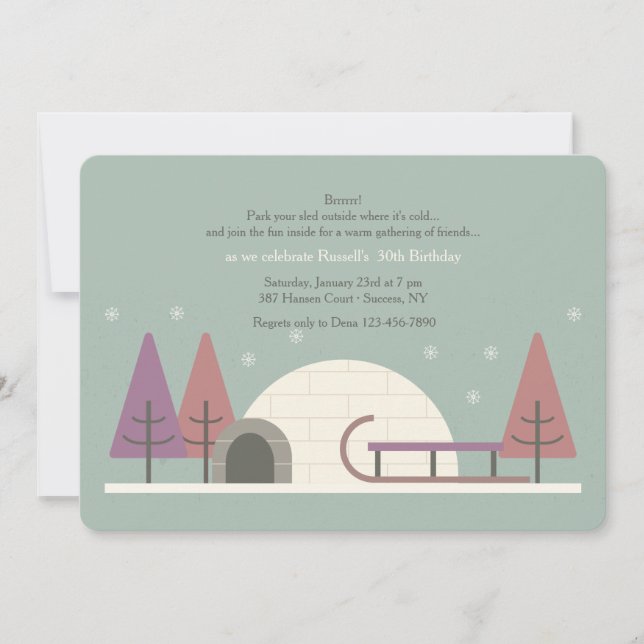 Winter Birthday Party Invitation (Front)