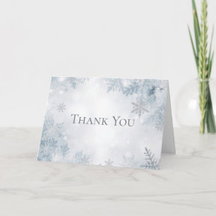 Winter Birthday Thank You Cards Elegant Snow