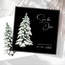 Winter Black Snow Christmas Tree Wedding