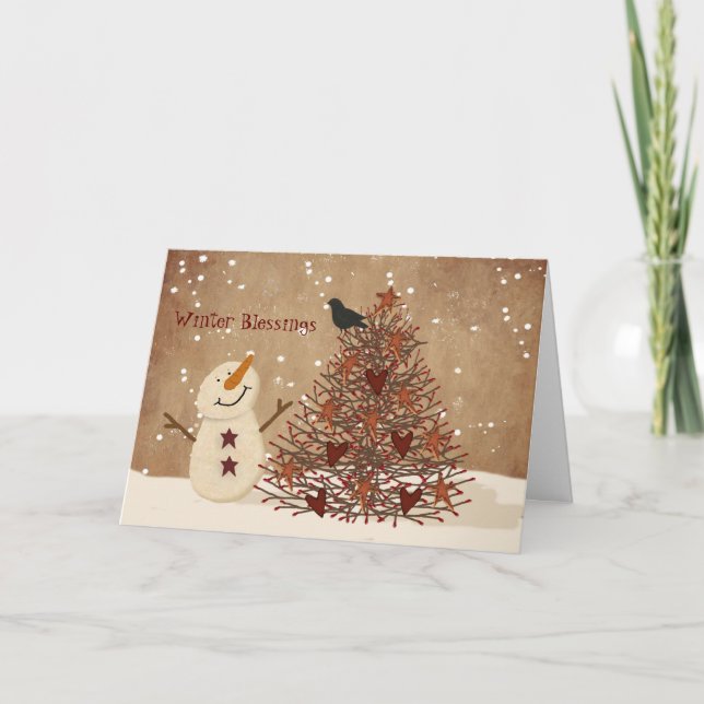 Winter Blessings Christmas Card (Front)
