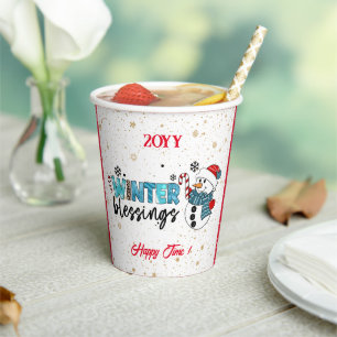 Winter Blessings Customise Paper Cups