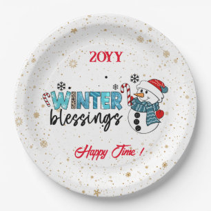 Winter Blessings Customise Paper Plate