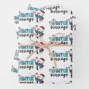 Winter Blessings Customise Wrapping Paper Sheet
