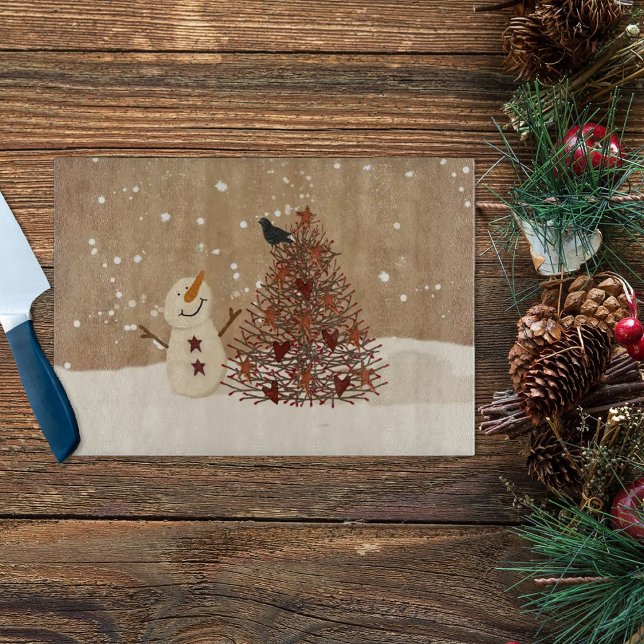 Winter Blessings Glass Cutting Board (Creator Uploaded)