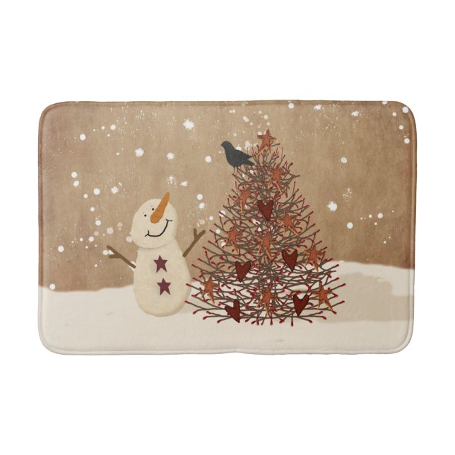 Winter Blessings Snowman Bath Mat (Front)