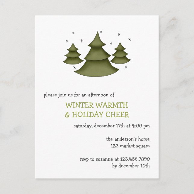 Winter Blessings · Trees Holiday Postcard (Front)