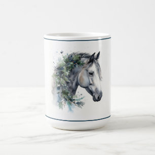 Winter Bliss Watercolor Horse Mug