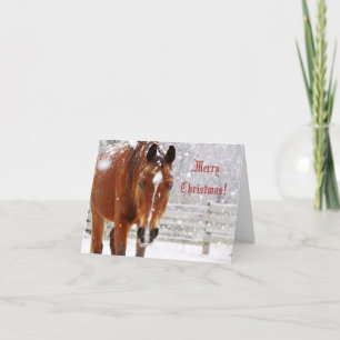 Winter Blizzard Horse Christmas Greeting Card