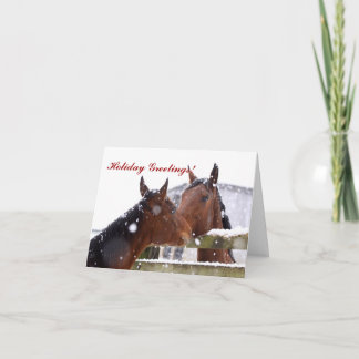 Winter Blizzard Horse Christmas Greeting Card