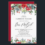 Winter Blooms Floral Bar Mitzvah Invitation<br><div class="desc">Invite family and friends with this customisable Bar Mitzvah invitation. It features watercolour garlands of red roses, winterberries and poinsettia flowers with pinecones and greenery accents. Personalise by adding names, date, time, venue and other event details. This winter floral invitation is perfect for winter Bar Mitzvahs. Matching items are available....</div>