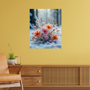 Winter Blooms in the Snow – Gentle Floral Serenity Poster