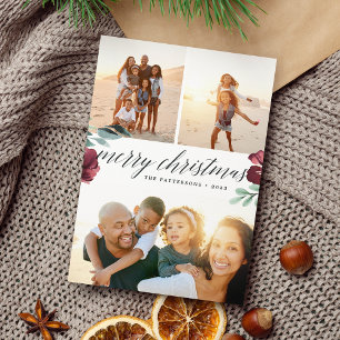 Winter Blooms Three Photo Holiday Card