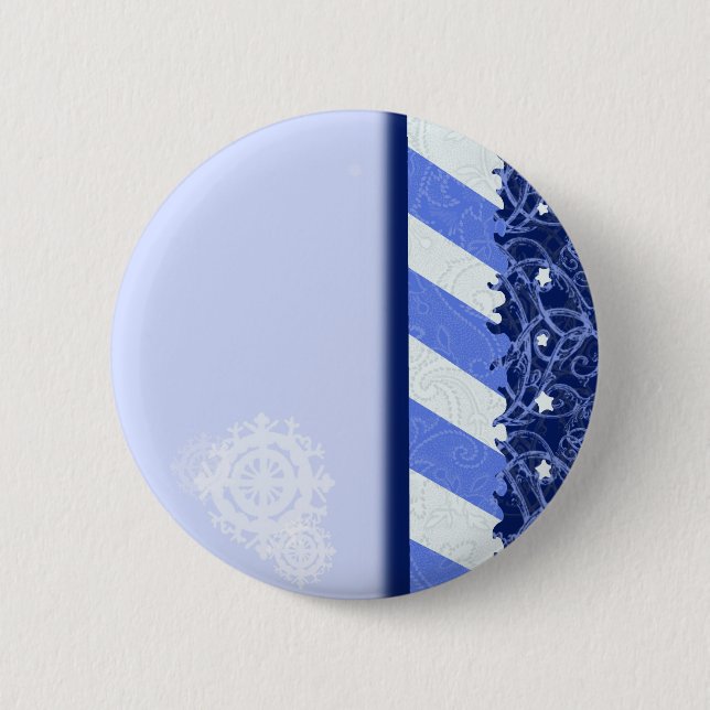 Winter Blue 6 Cm Round Badge (Front)